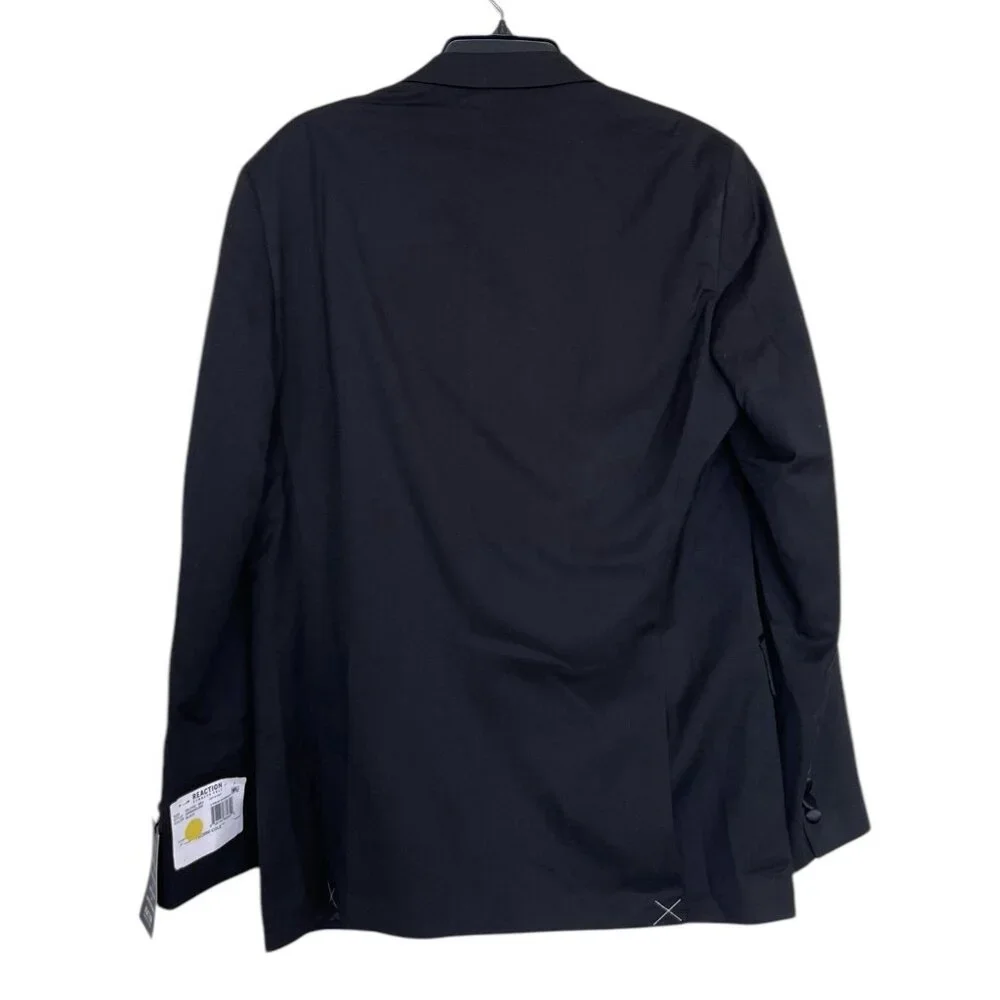 Reaction Kenneth Cole Blazer Jacket‎ Coat Mens Size 43 Long Black Techni Cole